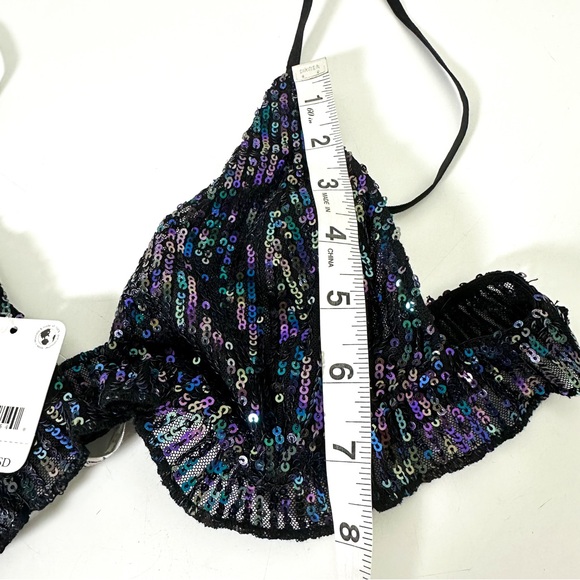 Free People Gold Rush Bralette in Black Combo size Large NWT - Picture 5 of 13